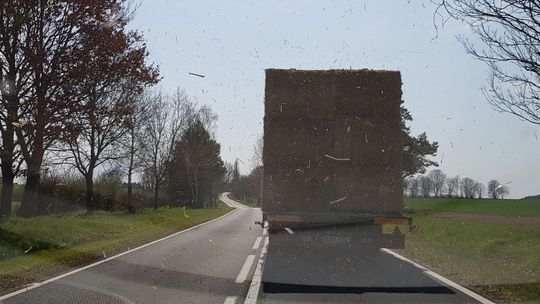 Droga asfaltowa wyściełana słomą