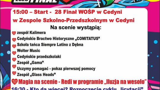 Program finału WOŚP 2020 w Cedyni