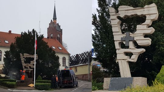 Zniszczono pomnik. Zbezczeszczono godło