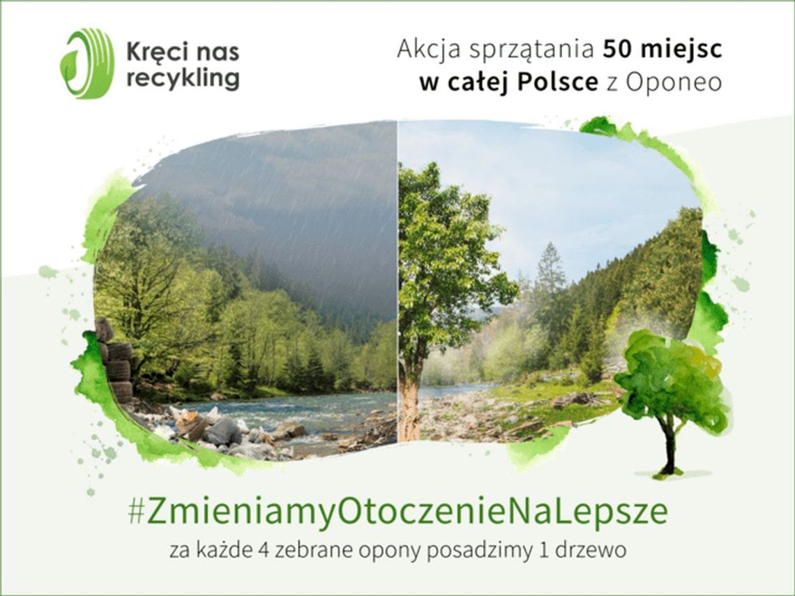 Akcja dotycząca recyklingu zużytych opon samochodowych 