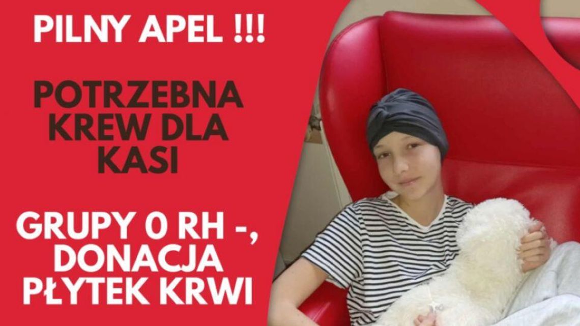 Apel o oddawanie krwi dla chorej dziewczynki Kasi Mosiądz