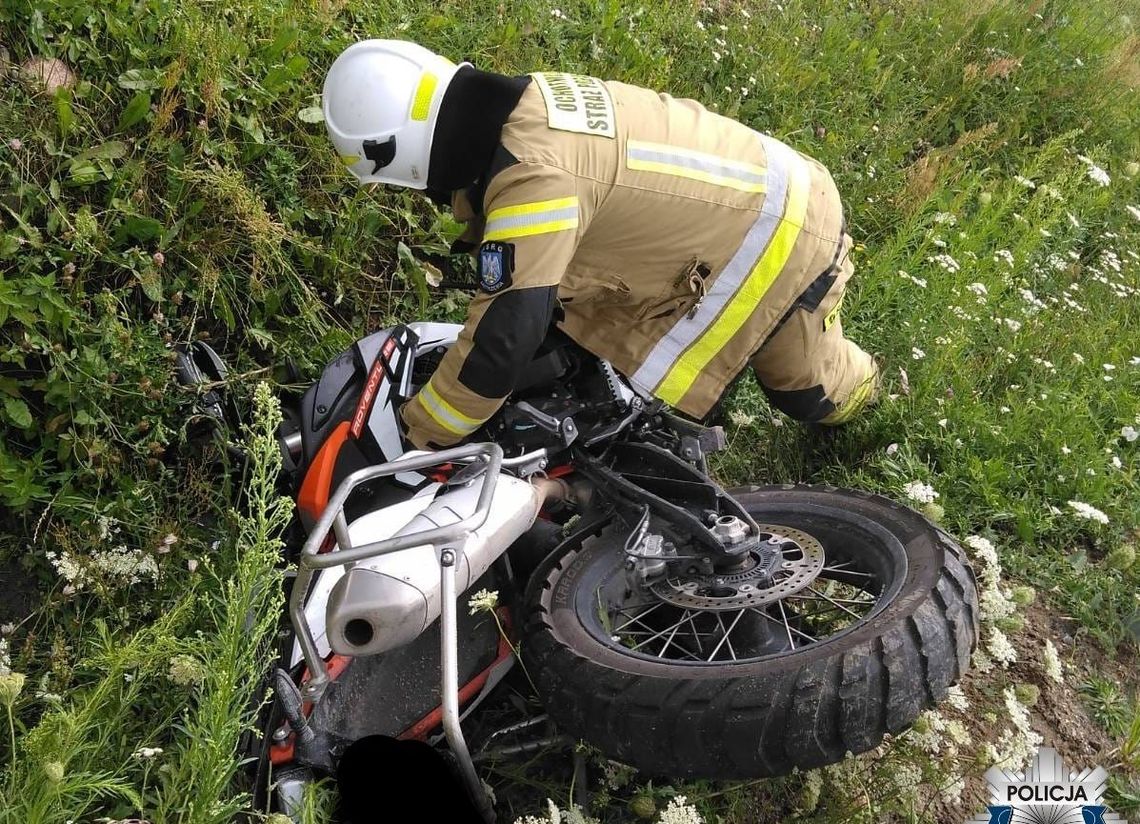 Poważny wypadek motocyklisty Poważny wypadek motocyklisty