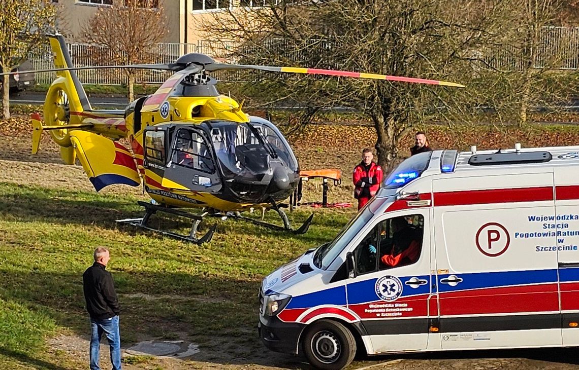 Helikopter LPR lądował w awaryjnym miejscu - film Helikopter LPR lądował w awaryjnym miejscu - film