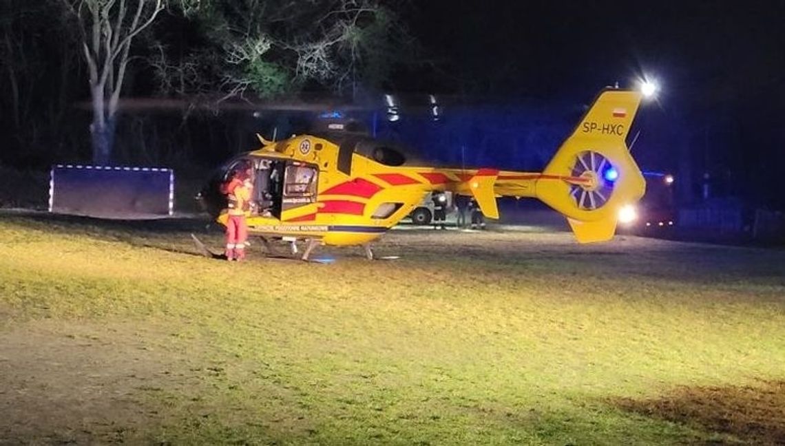 Helikopter LPR zabrał chorego wieczorem