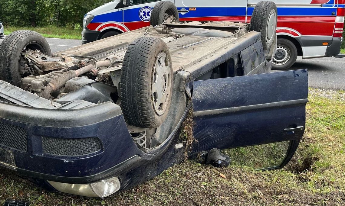 Dachował w Chojnie, bo nieostrożnie jechał