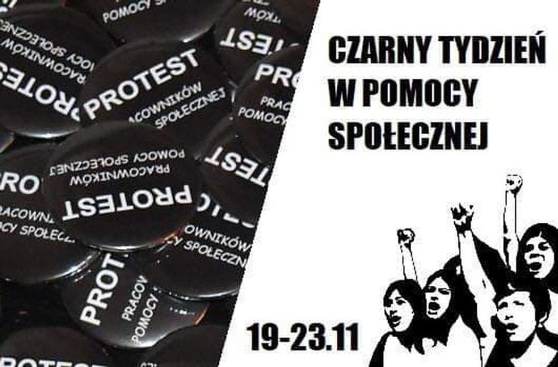 Pracownicy pomocy społecznej rozpoczeli protestacyjny "Czarny tydzień"