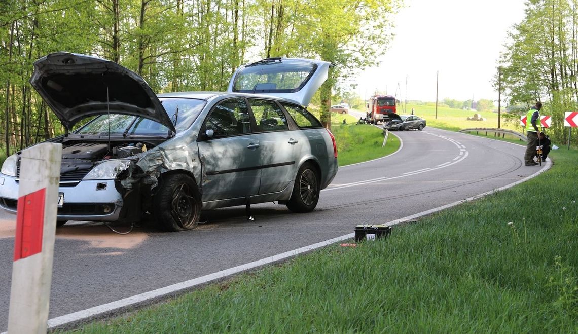 Wypadek na łuku drogi