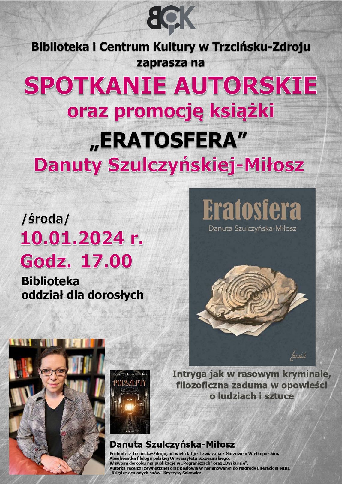 Zaproszenie na promocję książki “Eratosfera”